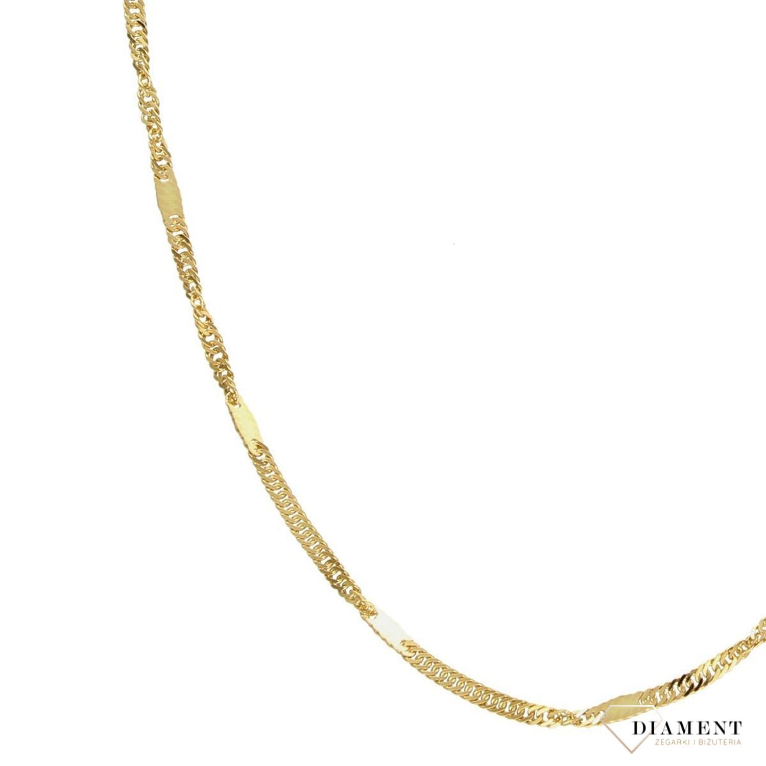 Złoty łańcuszek 585 singapur z blaszką 1452-020 (1).jpg